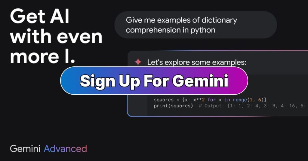 Sign Up For Gemini